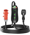 Noeifevo Type 2 Mobile EV Wallbox, 11KW 3-vaihe CEE16A Säädettävä Latausteho EV-laturi, 5m/10m/15m EV-latauskaapeli Model Y/3\:lle, ID.3/4/5, MG4, EX30, e-up, e-tron, Zoe ja muille EV\:lle.
