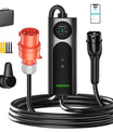 22KW 32A 3 fas Mobile EV Wallbox, typ 2 snabbladdare för elfordon, 5 meter kabel, CEE 32A-kontakt