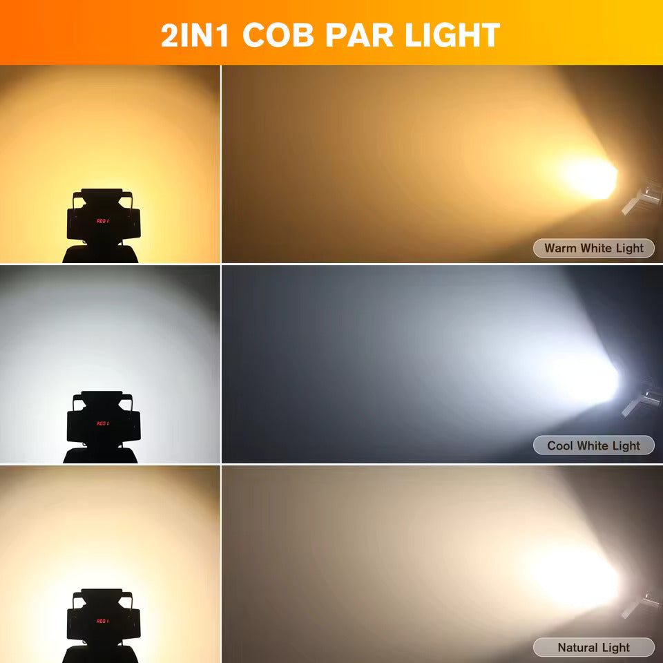 200W LED COB PAR Scheinwerfer mit Abschirmklappen, warm- und kaltweiße lineare Strahler, DMX-Bühnenbeleuchtung für Bühne, Party und Konzert