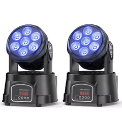 2 Stück/Set 105W Strahl Moving Head Lichter, 7×15W RGBW LED Bühnenscheinwerfer mit DMX512, Spotlights für DJ, Disco, KTV, Hochzeit und Party