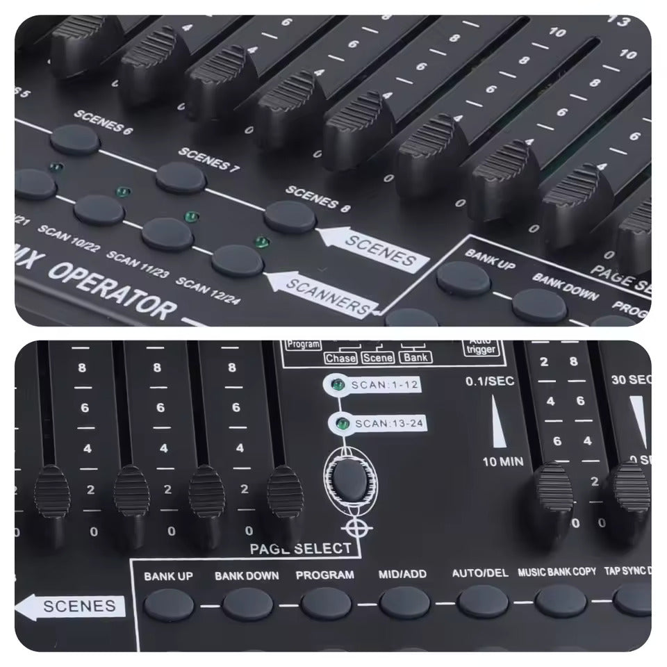 384-kanals DMX512-ljusbord – professionell kontrollkonsol för livekonserter, KTV, DJ-shower och klubbar