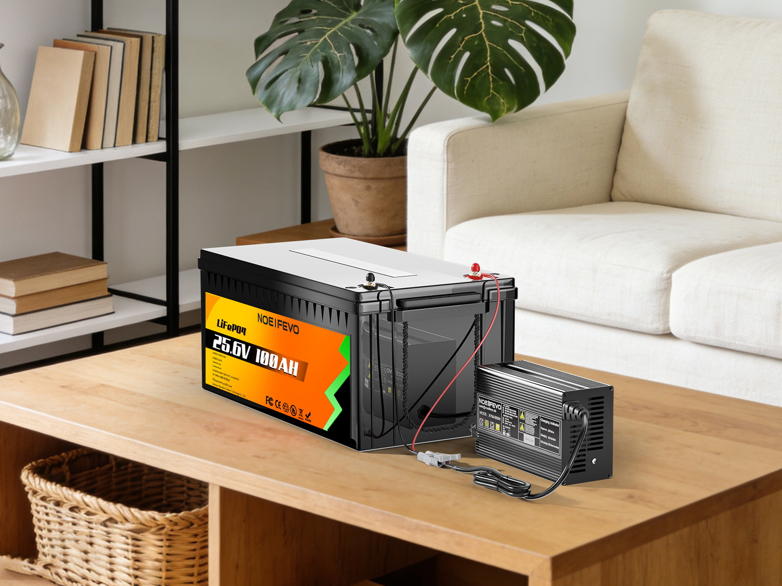 Noeifevo 29,2V 15A LiFePO4 nabíječka baterií pro 24V 25,6V lithiovou baterii, 0V aktivace BMS, automatické vypnutí s plnou ochranou