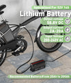 NOEIFEVO 58,8V 2-20A Caricabatterie per batterie al litio 51,8V 52V 14S Li-Ion Li-Po, con display LCD, corrente regolabile, caricabatterie per e-bike, scooter, moto elettrica