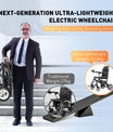Elektrisk Rullstol – 13.6kg, 300W Motor, Avtagbart Litiumbatteri, Elektromagnetisk Broms, 100kg Bärförmåga, Lätt Hopfällbar Elrullstol Idealisk för Resor & Vardag