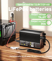 Noeifevo 12V 12.8V 30A LiFePO4 Batterijlader, 14.6V Lader voor LiFePO4 Batterij