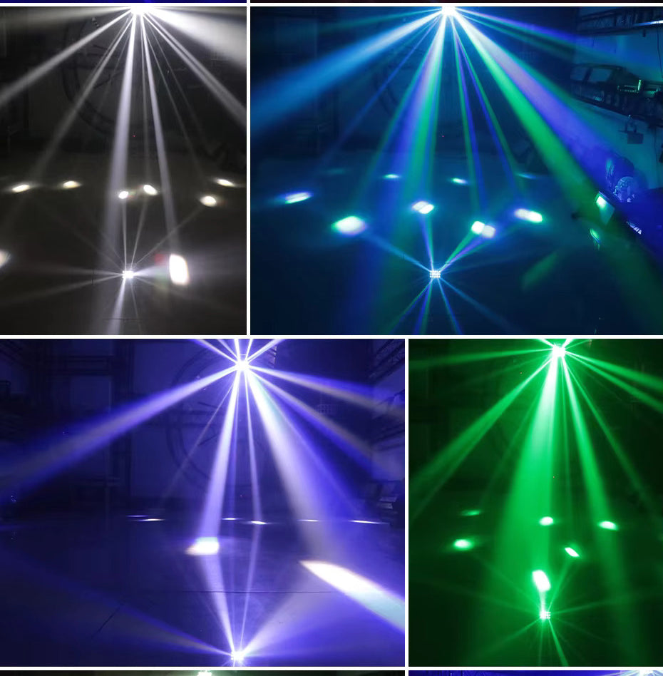 3-i-1 DMX RGBW partyljus, LED-laser, stroboskop, disco DJ-beam, spotscensbelysning, för dansklubb, bröllop och fjärilsljus
