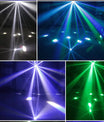 3-i-1 DMX RGBW partyljus, LED-laser, stroboskop, disco DJ-beam, spotscensbelysning, för dansklubb, bröllop och fjärilsljus