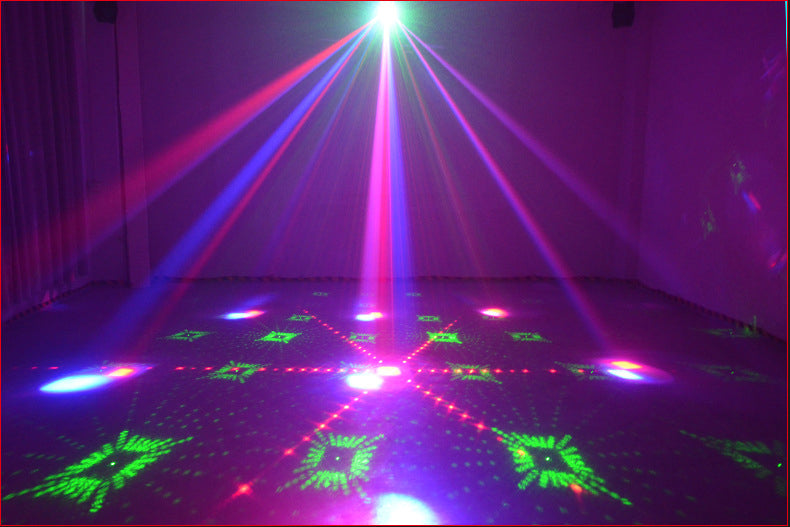 3-i-1 DMX RGBW partyljus, LED-laser, stroboskop, disco DJ-beam, spotscensbelysning, för dansklubb, bröllop och fjärilsljus