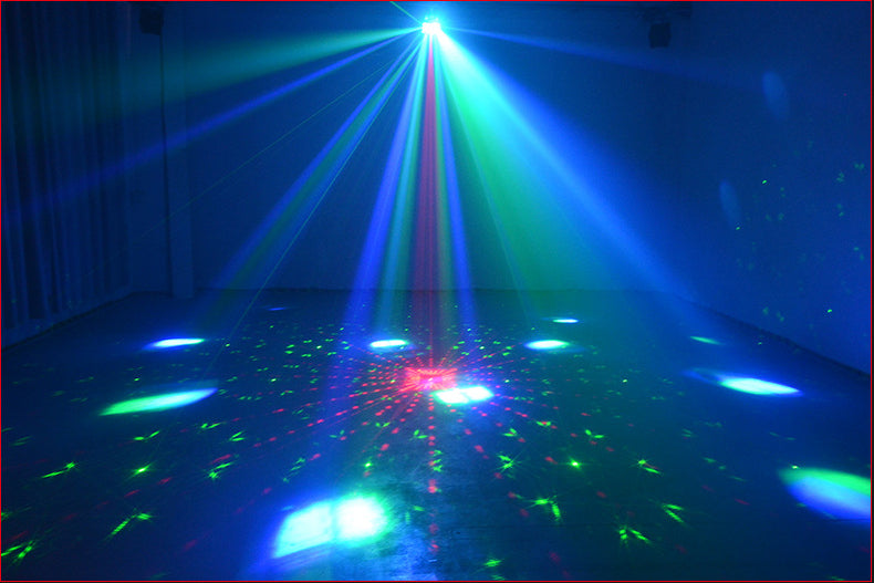 3-i-1 DMX RGBW partyljus, LED-laser, stroboskop, disco DJ-beam, spotscensbelysning, för dansklubb, bröllop och fjärilsljus