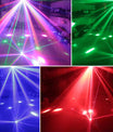 3-i-1 DMX RGBW partyljus, LED-laser, stroboskop, disco DJ-beam, spotscensbelysning, för dansklubb, bröllop och fjärilsljus