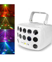 3-i-1 DMX RGBW partyljus, LED-laser, stroboskop, disco DJ-beam, spotscensbelysning, för dansklubb, bröllop och fjärilsljus