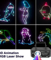 DJ Discolicht Partylicht, 3D RGB Animation Disco Licht mit Fernbedienung, Party Lichter mit DMX, Musik Sound Activated Beam Effekt Bühnenlicht für Party Festival Club Bühne Beleuchtung Show