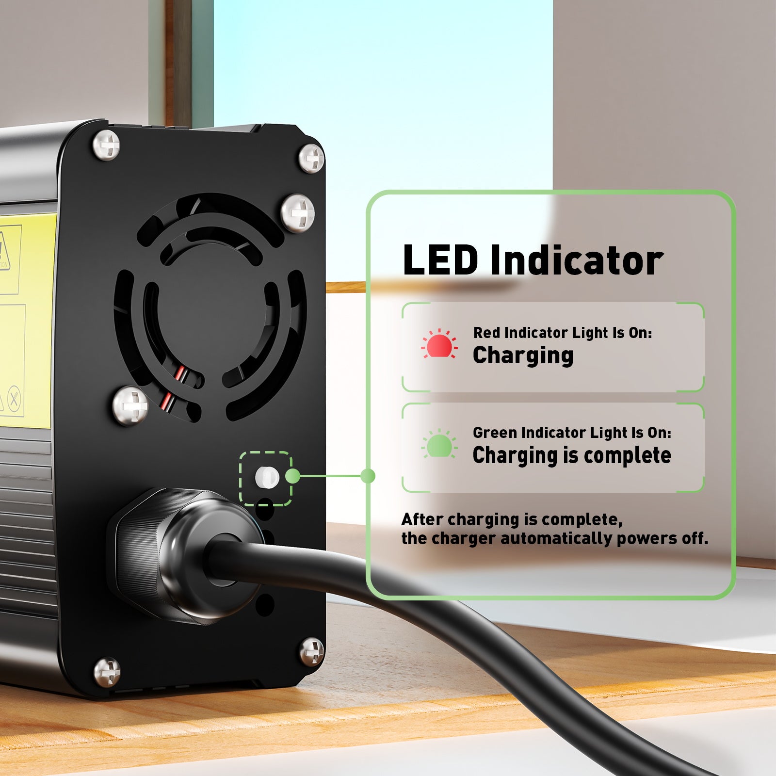 NOEIFEVO Cargador de batería de litio de 71,4 V 3 A para batería de 60 V 62,9 V 17 S, cargador de motocicleta para dispositivo eléctrico de scooter de bicicleta eléctrica.