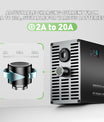 NOEIFEVO 60V 2A-20A Cargador de Baterías Ajustable para Baterías de Plomo-Ácido, AGM, Gel, Cargador para Baterías de Carros de Golf, con Pantalla LED.