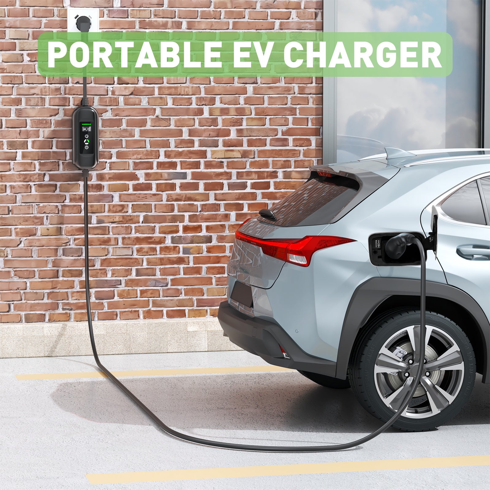 Noeifevo Tragbares Typ 2/Typ 1 3.6KW 16A EV-Ladegerät, 5m/10m/15m mobiles EV-Ladekabel mit Schuko