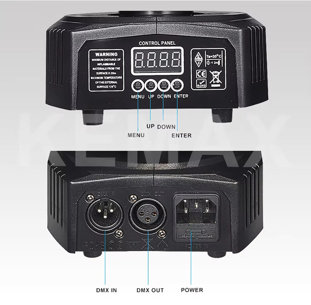 60W Moving Head Partylicht, 2-Arm RGBW Beam Disco-Partylicht mit Fernbedienung, DMX512 Bühneneffekt DJ-Licht für Veranstaltungen, Club, Weihnachten