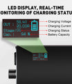 NOEIFEVO 58,4V 2-20A Caricabatterie al Litio-LiFePO4 per Batterie LiFePO4 da 51,2V 16S, Display LCD, Corrente Regolabile, Caricabatterie per Golf Cart, Motore Trolling, Barche e Camper