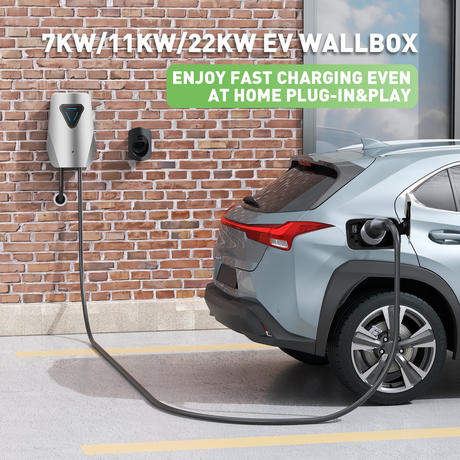 Noeifevo Q5 7KW 11KW 22KW Stacja ładowania EV Wallbox Typ 2 5M DC6mA Zabezpieczenie RCD