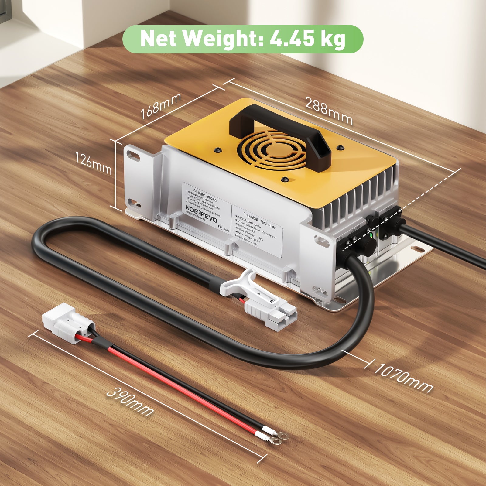 NOEIFEVO 54.75V 30A LiFePO4 Batterieladegerät für 48V 15S LiFePO4 Akku,Wasserdicht