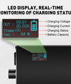 NOEIFEVO 58,8V 2-20A Caricabatterie per batterie al litio 51,8V 52V 14S Li-Ion Li-Po, con display LCD, corrente regolabile, caricabatterie per e-bike, scooter, moto elettrica