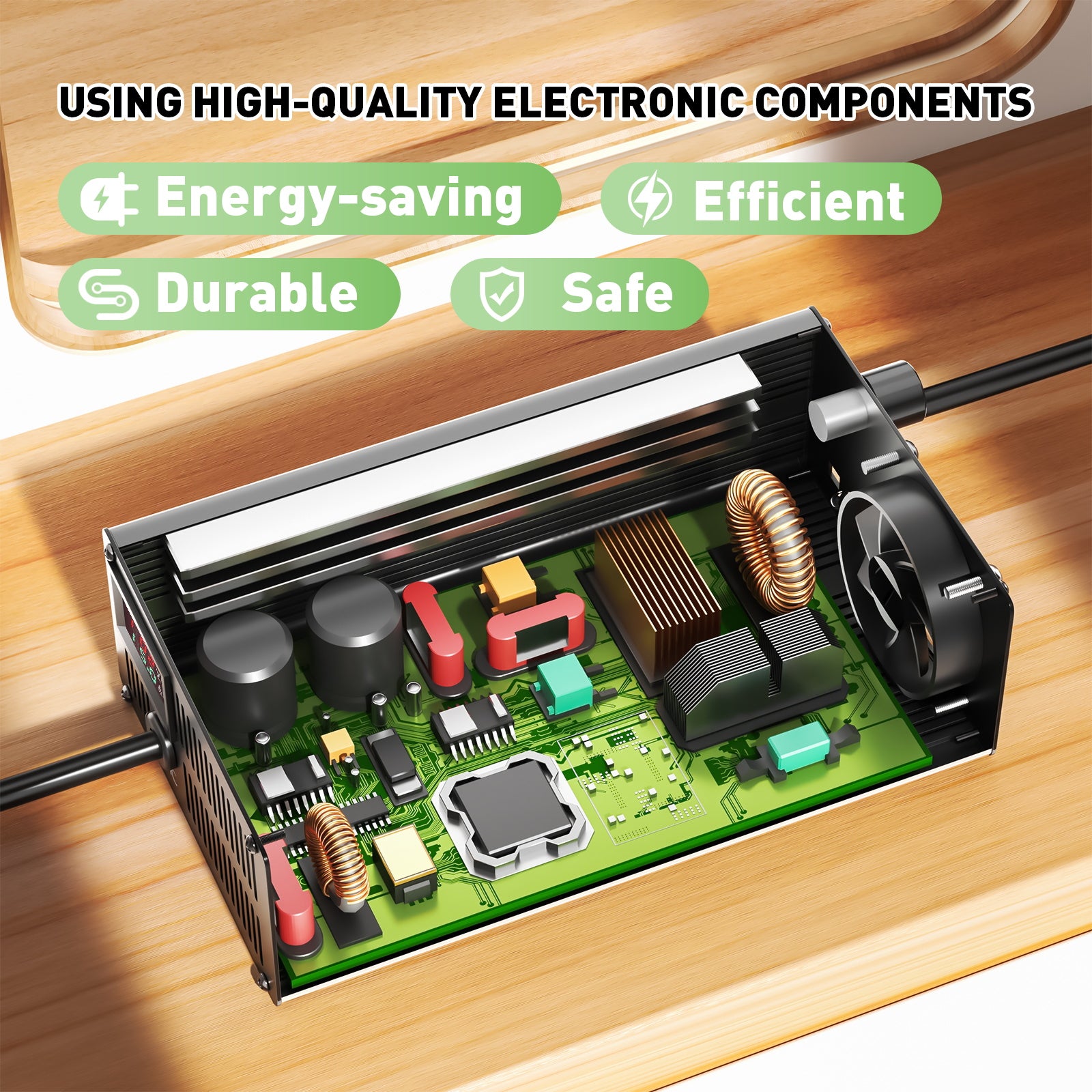 NOEIFEVO 109.2V  1A-15A Litiumbatteriladdare för 96V 26S Litium-Li-Ion-Lipo-batteri, LCD-display, justerbar ström