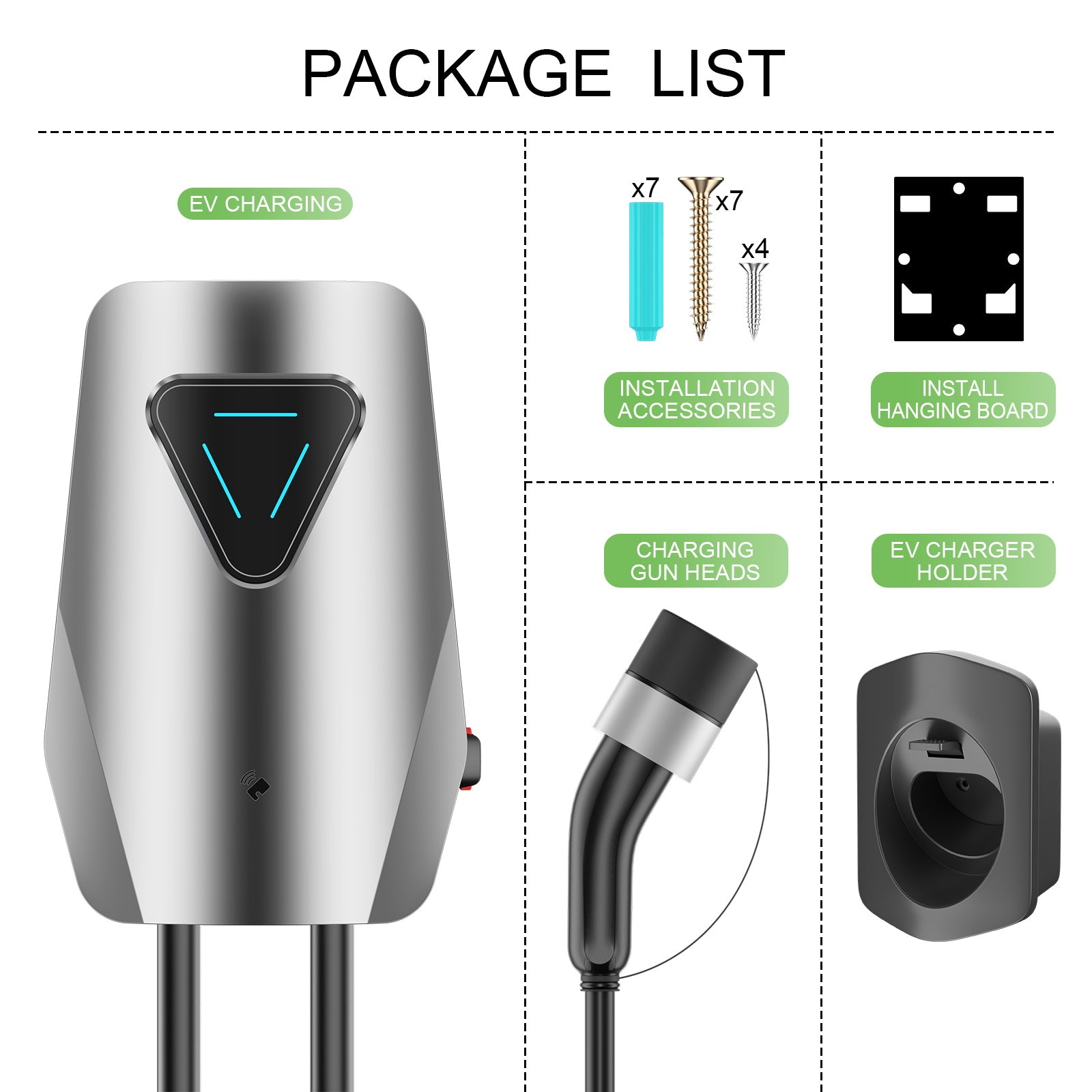 Noeifevo Q5 7KW 11KW 22KW EV Wallbox Estación de Carga Tipo 2 5M DC6mA RCD Protección