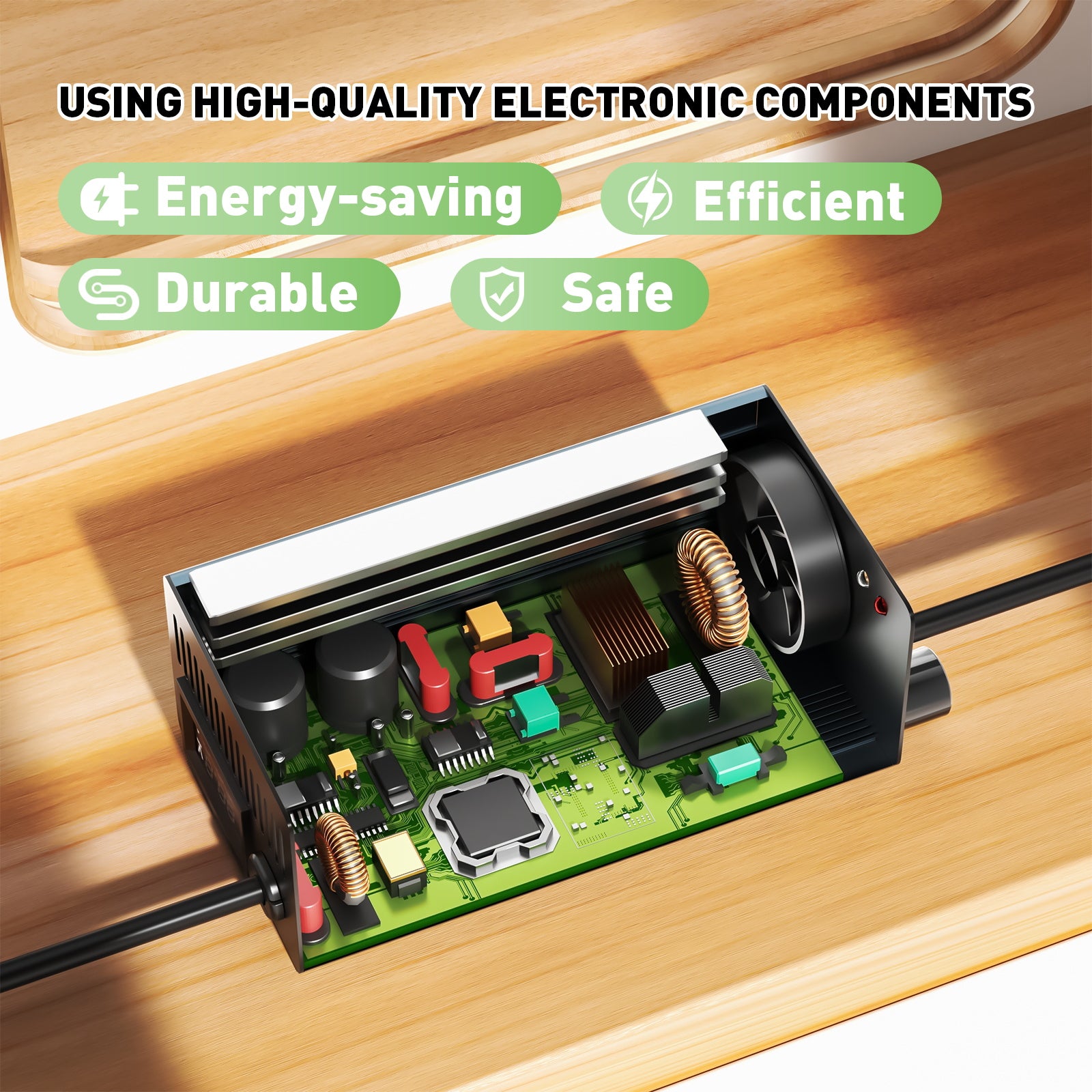 NOEIFEVO 58.4V 8A Lithium LiFePO4 Batterilader til 51.2V 16S LiFePO4 batteri, LCD-skærm, justerbar strøm, oplader til golfvogne, trollingmotorer, både og campingvogne