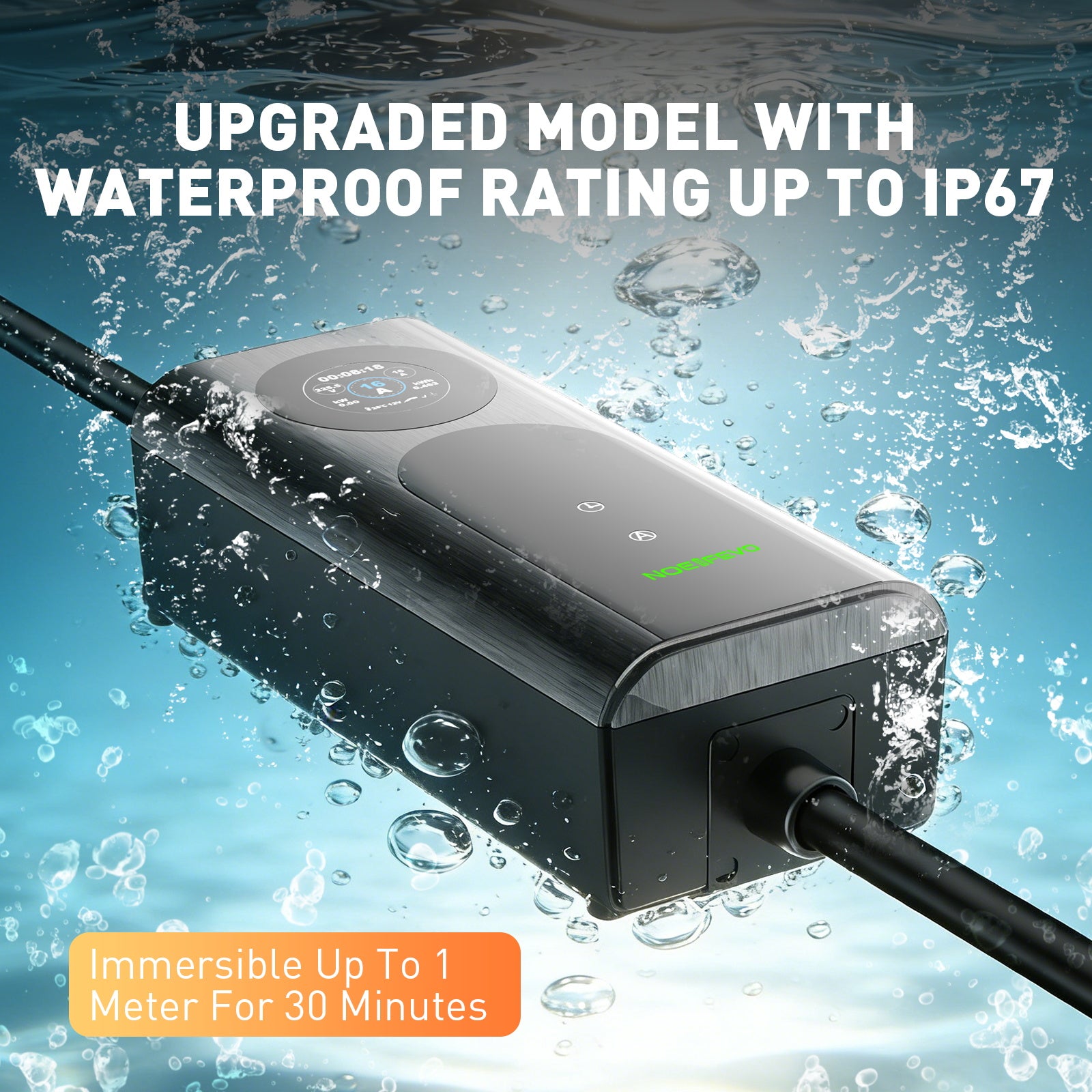 NOEIFEVO CY01 Typ 2 Laddkabel Schuko 220V, 3,7kW Mobil väggbox med APP, 6-16A 1-fas Laddkabel för Alla EVs (IEC 62196-2) & PHEVs