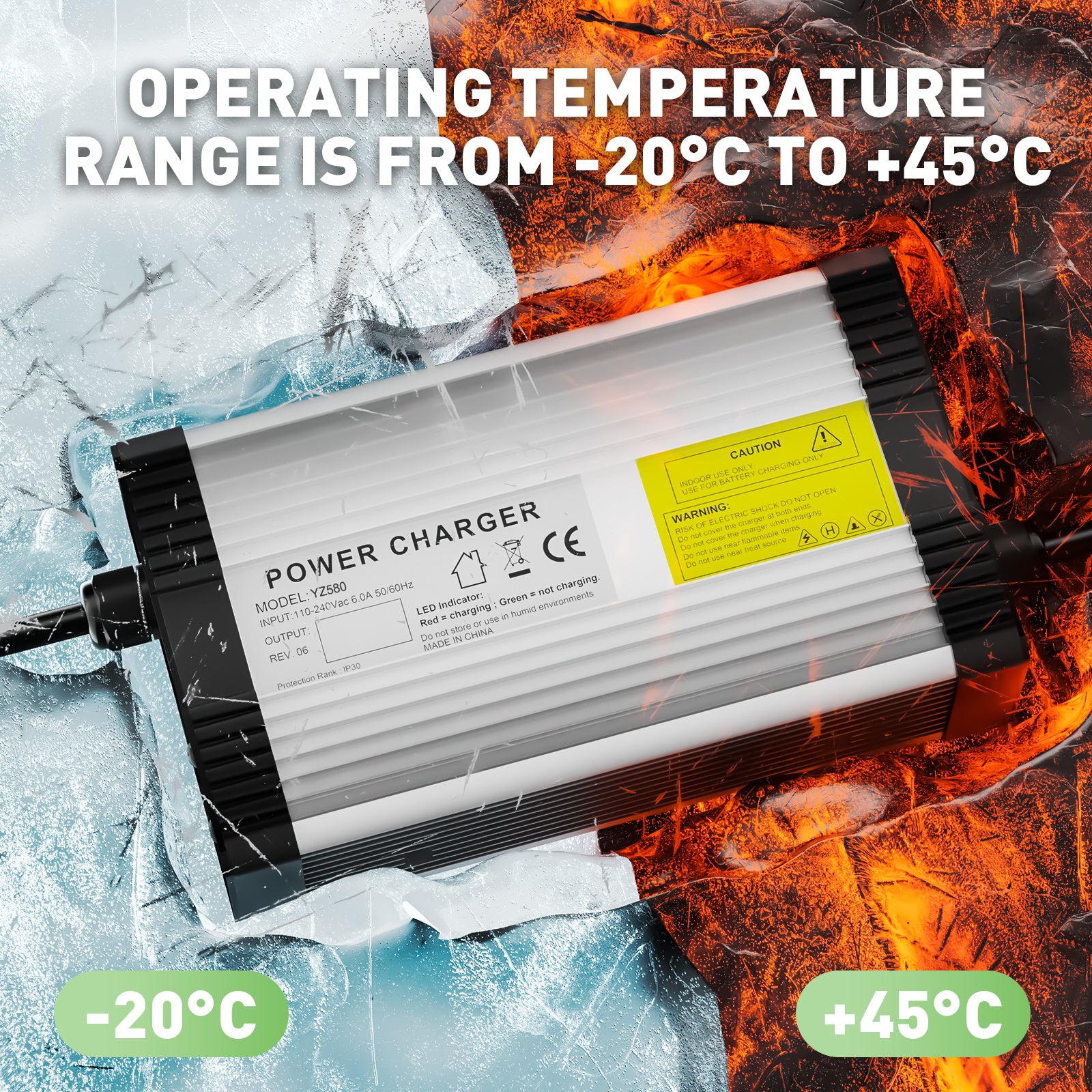 NOEIFEVO 73V 5A LiFePO4-batterijlader voor 60V 64V 20S LiFePO4-batterij, met koelfan, automatische uitschakeling.