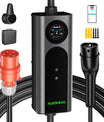 Noeifevo Wallbox EV Móvil Tipo 2, Cargador EV de 11KW 3-fases CEE16A con Potencia de Carga Ajustable, Cable de Carga EV de 5m/10m/15m para Model Y/3, ID.3/4/5, MG4, EX30, e-up, e-tron, Zoe y otros EV.
