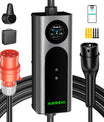 Noeifevo Wallbox EV Móvil Tipo 2, Cargador EV de 11KW 3-fases CEE16A con Potencia de Carga Ajustable, Cable de Carga EV de 5m/10m/15m para Model Y/3, ID.3/4/5, MG4, EX30, e-up, e-tron, Zoe y otros EV.

