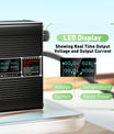 NOEIFEVO 54.6V 5A litiumladdare för 13S 48V batteri, LED-display, aluminiumhus, fläkt