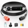 NOEIFEVO Mobiele wallbox 11kW met app [5m/10m | 3-fase | 6–16 A], laadkabel voor elektrische auto CEE-16A 400V naar type 2 met instelbaar laadvermogen, EV-lader voor ID.3/4/5/7, IX1, Model 3/Y en andere BEV/PHEV