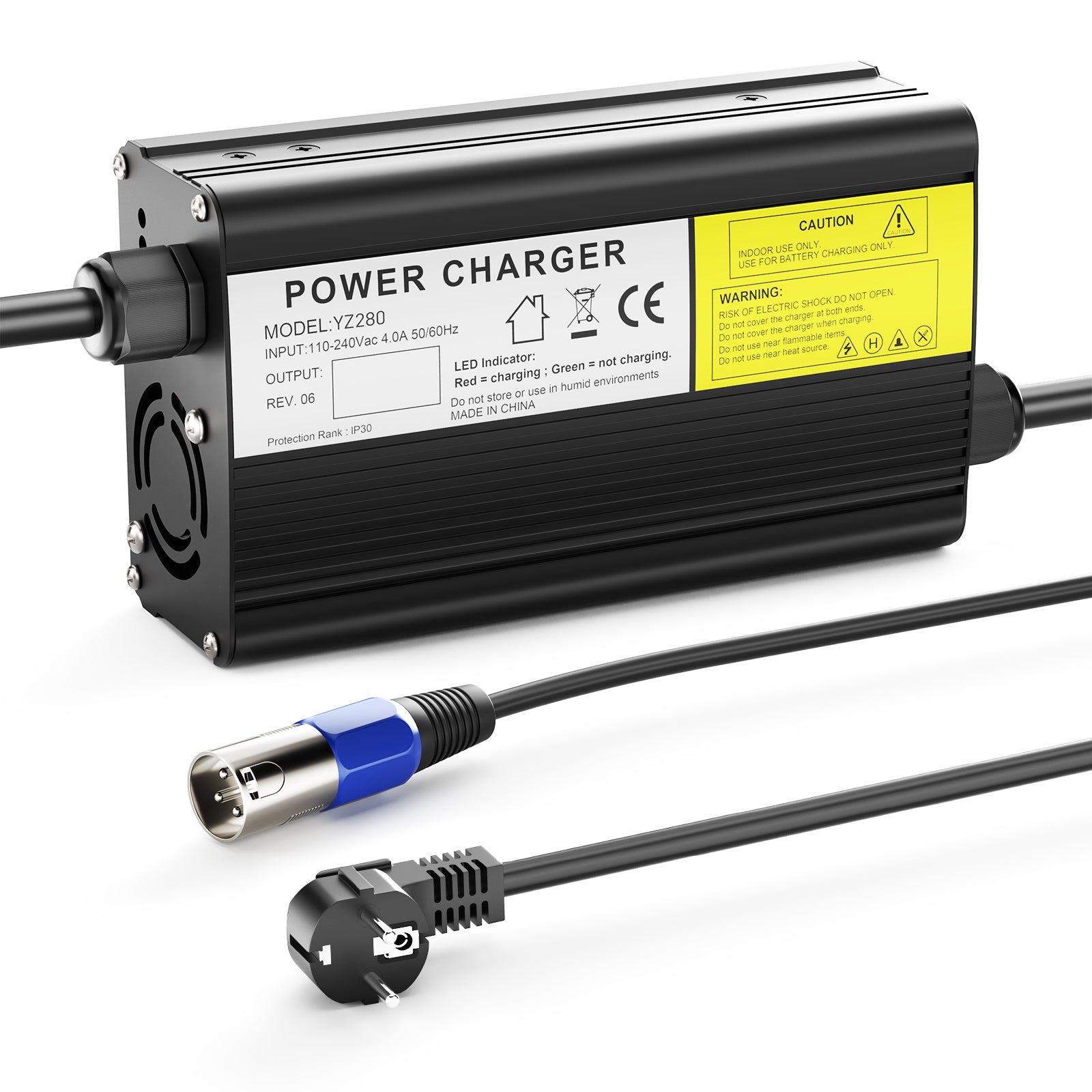 NOEIFEVO 67.2V 3A Litiumbatteriladdare för 60V 59.2V 16S batteri, E-cykel rullande elektrisk enhet motorcykelladdare.