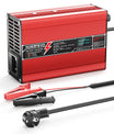 NOEIFEVO 58.8V 2A 2.5A 3A Caricabatterie al litio per batterie 14S 51.8V Li-Ion Lipo, con display LCD, ventola di raffreddamento, spegnimento automatico (ROSSO)