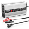 NOEIFEVO 29,4V 15A litiumbatterilader for 25,9V 7S batteri, automatisk avstenging, aluminiumshus, med vifte (sølv)