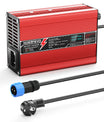 NOEIFEVO 50.4V 2A 2.5A 3A Cargador de Litio para baterías 12S 44.4V Li-Ion Lipo, con ventilador de refrigeración y apagado automático (ROJO)