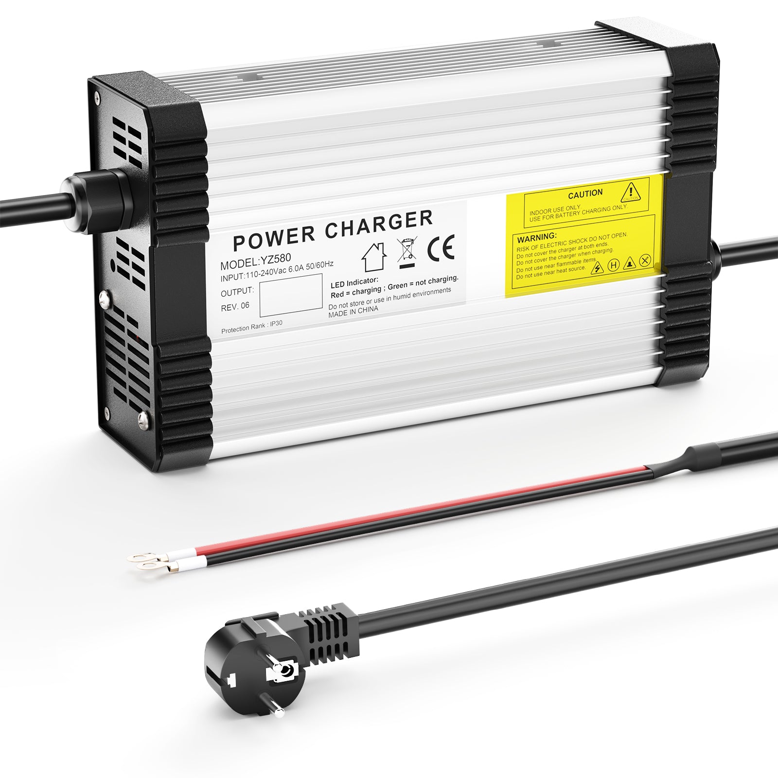 NOEIFEVO 27.6V-29.4V 14A Bly-syrabatteriladdare för 24V bly-syrabatteri, med kylfläkt, automatisk avstängning.