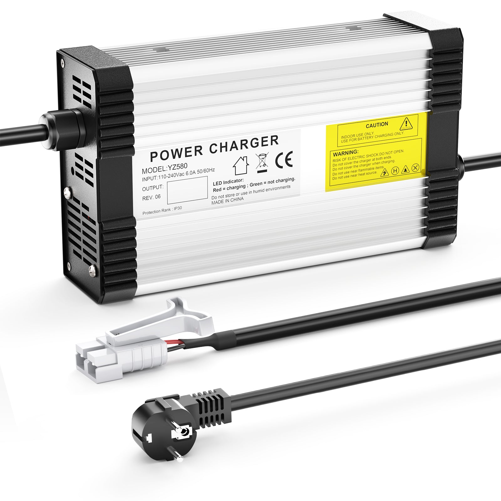 NOEIFEVO Caricabatterie Li-Ion 50.4V 8A per batteria Li-Ion 12S 44.4V, con ventola di raffreddamento, spegnimento automatico