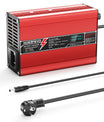 NOEIFEVO 42V 2A 3A 3.5A 4A Cargador de Batería de Litio para Baterías Li-Ion 10S 37V, con Ventilador de Refrigeración, Apagado Automático (ROJO)