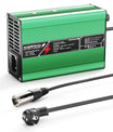 NOEIFEVO 50.4V 2A 2.5A 3A Lithium-Lader voor 12S 44.4V Li-Ion Lipo-batterijen, koelventilator, automatische uitschakeling (GREEN)