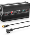 NOEIFEVO 50.4V 8A Lithium-laddare för 12S 44.4V batteri, LED-display, aluminiumhölje, fläkt