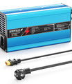 NOEIFEVO 42V 10A 10S Lithium-Batterieladegerät, für 10S 37V Li-Ion Batterie, automatische Abschaltung, Aluminiumgehäuse, mit Lüfter(blau)