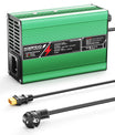 NOEIFEVO 36.5V 2A 3A 3.5A 4A LiFePO4 Batterie-Laddare för 10S 32V LiFePO4 Batteri, automatisk avstängning (GRÖN)