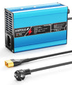 NOEIFEVO 16.8V 10A Carregador de Lítio para Baterias Li-Ion Lipo 4S 14.8V, Ventilador de Resfriamento, Desligamento Automático (AZUL)