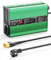 NOEIFEVO 33.6V 2A 3A 4A 5A Lithium-Laddare för 8S 29.6V Li-Ion Lipo-Batterier, Kylfläkt, Automatisk Avstängning (GRÖN)