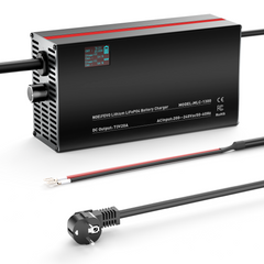 Caricabatterie NOEIFEVO 73V 2-20A Lithium-LiFePO4 per batteria LiFePO4 60V 64V 20S, con display LCD, corrente regolabile, caricabatterie per motore da traino, barca e camper.