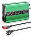 NOEIFEVO 50.4V 2A 2.5A 3A litiumladdare för 12S 44.4V Li-Ion Lipo-batterier, kylfläkt, automatisk avstängning (GRÖN)