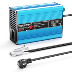 NOEIFEVO 54.6V 2A 2.5A 3A lithiumová nabíječka pro 13S 48.1V Li-Ion Lipo baterie, chladicí ventilátor, automatické vypnutí（BLUE）