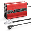 NOEIFEVO 37.8V 2A 3A 3.5A 4A litium-lader for 9S 33.3V Li-Ion Lipo-batterier, med kjølevifte, automatisk avstenging (RØD)